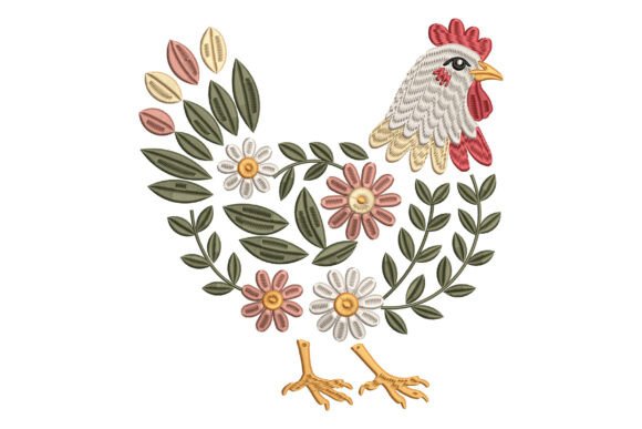 Review: Floral Chicken Embroidery for Small Business Merch