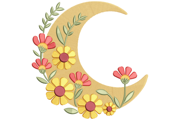 Review: Floral Crescent Moon Embroidery Design