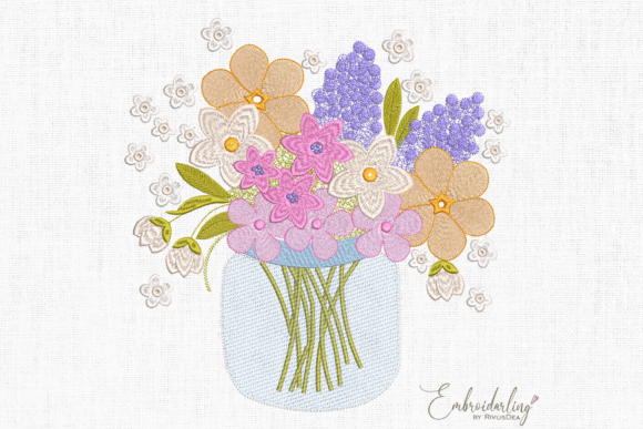 Review: Flower Bouquet in Vase Embroidery Design