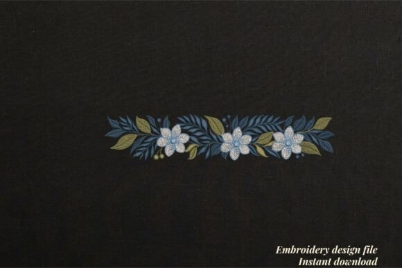 Review: Vintage Blue Floral Leaf Border Black