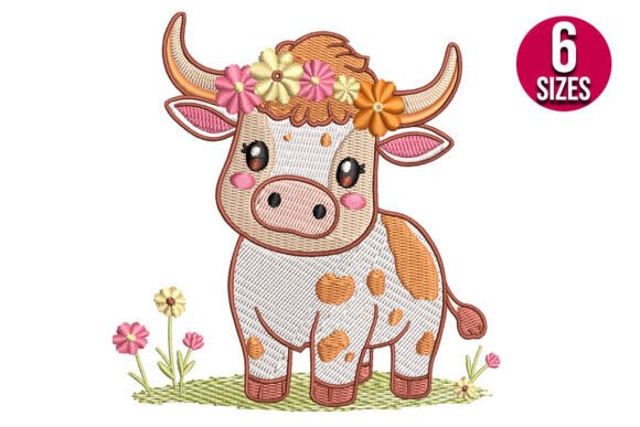 Reviewing the Floral Baby Highland Cow Design