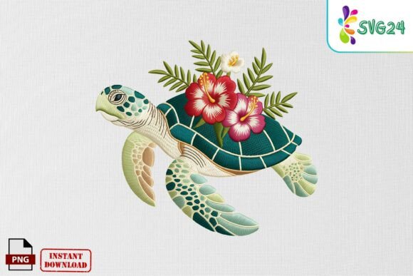 Reviewing the Floral Sea Turtle Embroidery Art PNG